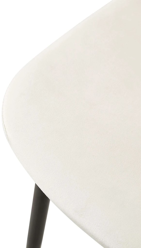 Stolička Giverny zamat - krémovo biela