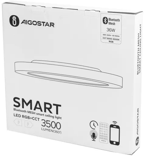 Aigostar - LED RGBW Stmievateľné stropné svietidlo LED/36W/230V 3000-6500K biela +DO