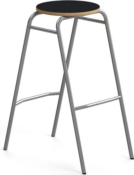 Barová stolička ALTUS, výška 790 mm, strieborná/antracit