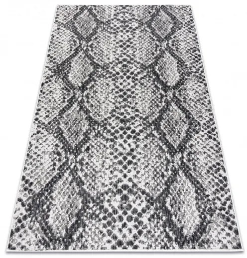 Kusový koberec Sion Sisal Snake`s skin 22162 ecru/black – na von aj na doma, 120x170, šedá, chodba / predsieň, Dywany Łuszczów