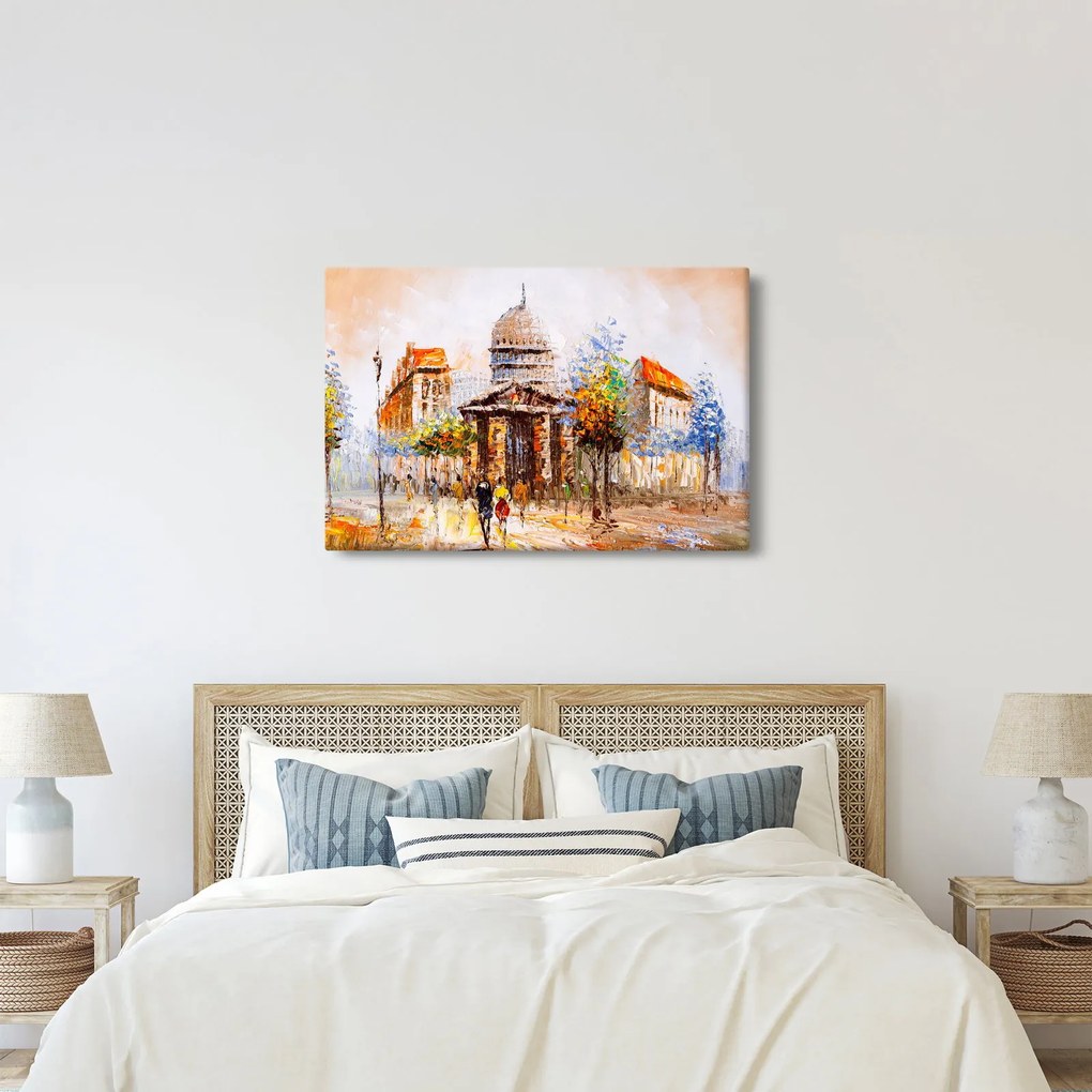 Obraz - Maľovaná mestská pamiatka (90x60 cm)