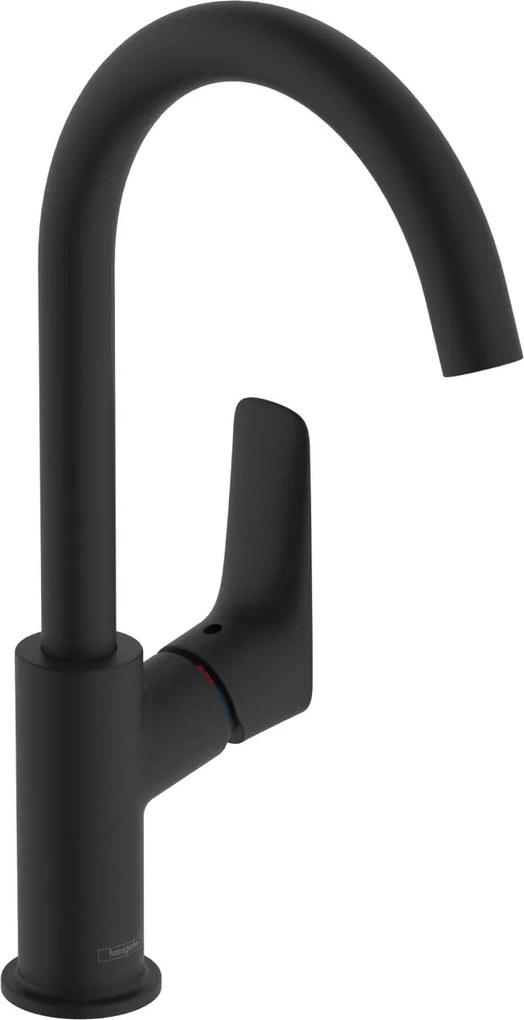 Hansgrohe Logis, umývadlová batéria 210 bez odtokovej súpravy s otočným výtokom, čierna matná, HAN-71131670