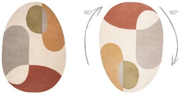 Koberec FUSION Shape 5706 krémový / tehlový