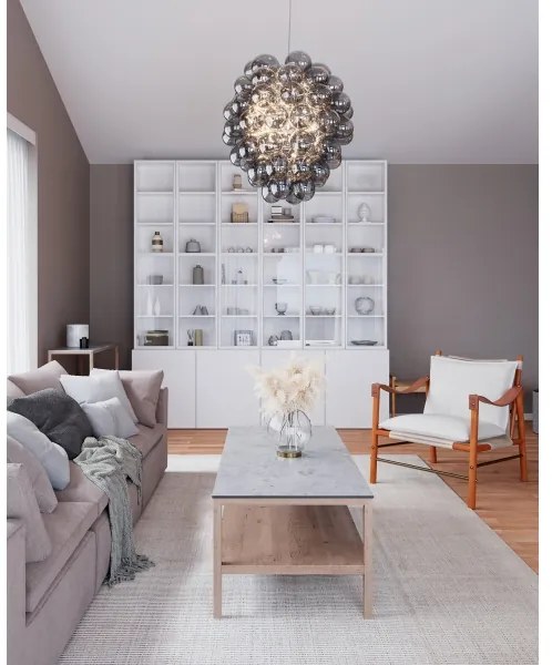 ByRydens 4202230-4500 - Závesný luster na lane DELUXE 4xE14/5W/230V šedá/dymová