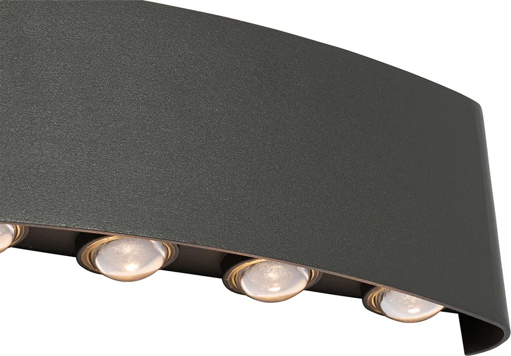 Vonkajšia nástenná lampa tmavosivá vrátane LED 10-svetlo IP54 - Silly