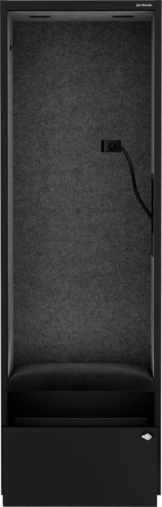 Akustická kabína SALLY MentalBox 600 mm – čierny korpus, tmavosivé sedadlo