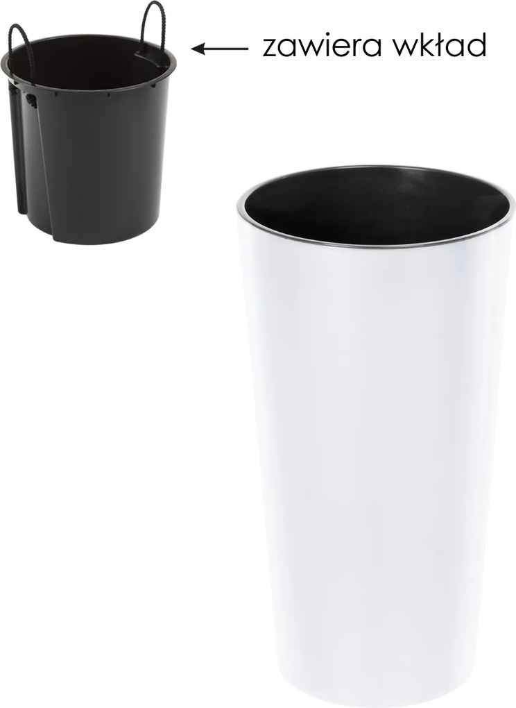 Kvetináč Lilia 190 mm s vložkou – biely *5357