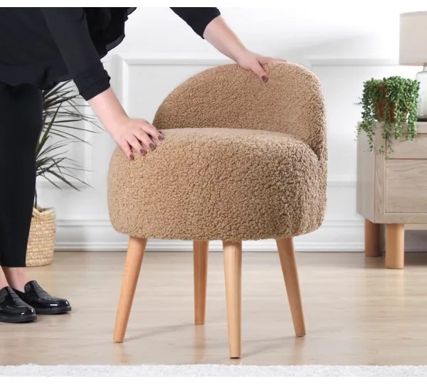 Taburet MIKI, priemer 46 cm, hnedý