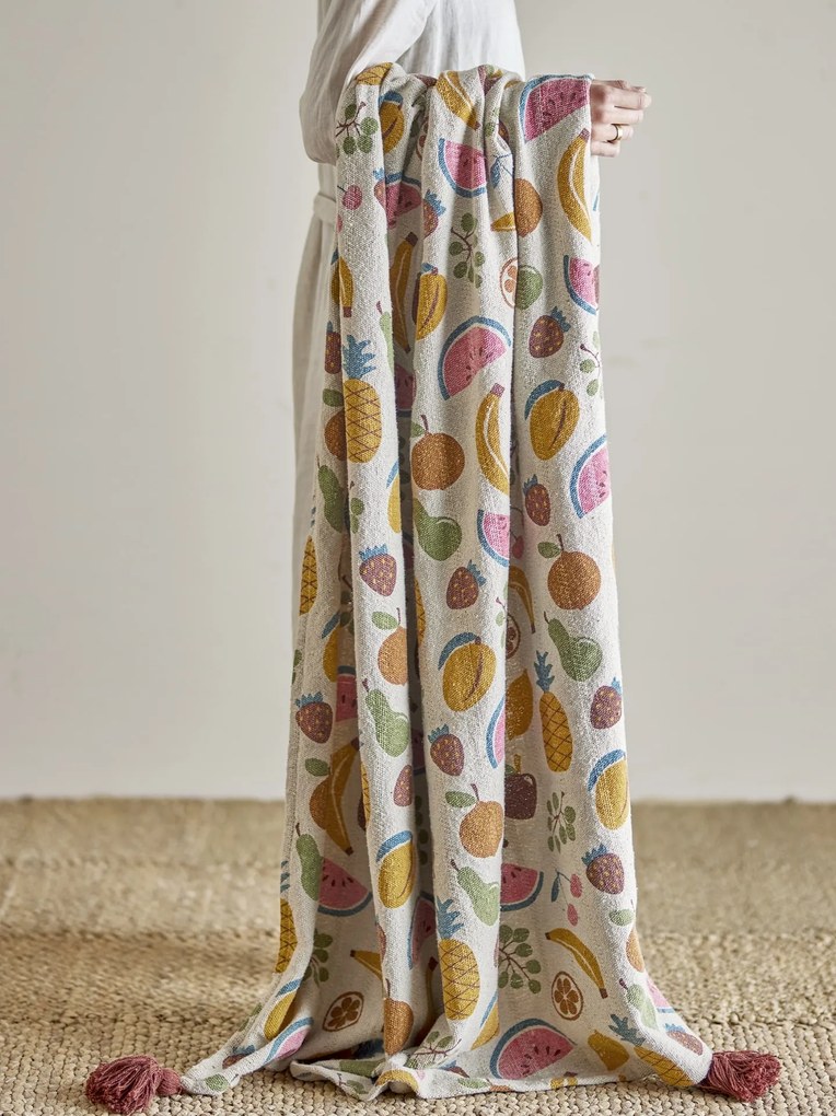 Bloomingville Mini Detská deka z recyklovanej bavlny Fruitta