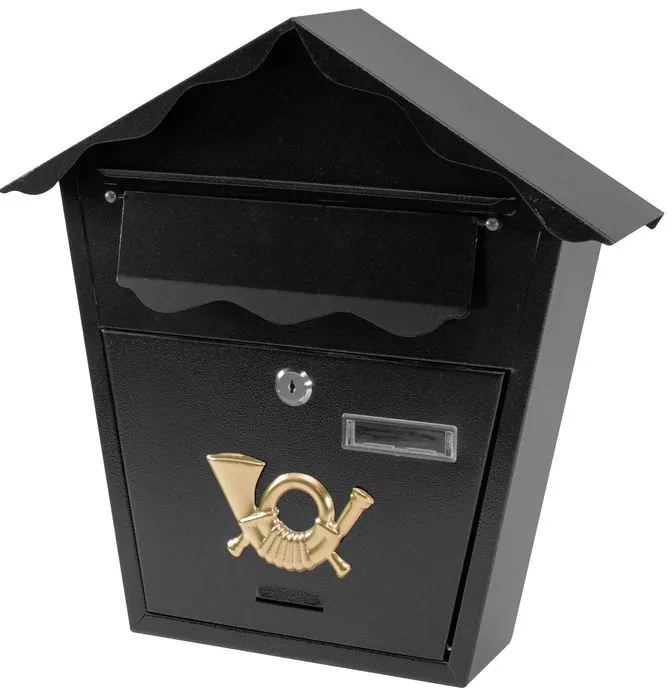 Poštová schránka ROMANTIC, čierna (360 x 355 x 100 mm)