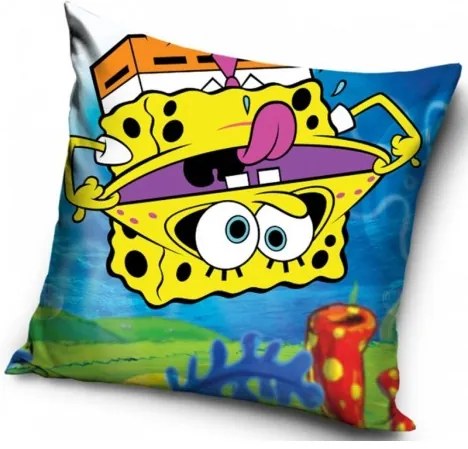 CARBOTEX - Detský vankúš Spongebob hore nohami / 40 x 40 cm