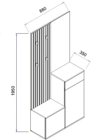 Predsieňová stena Simple, dub artisan/antracit