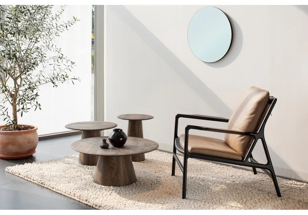 Okrúhly odkladací stolík z dubového dreva ø 40 cm Mushroom – Gazzda