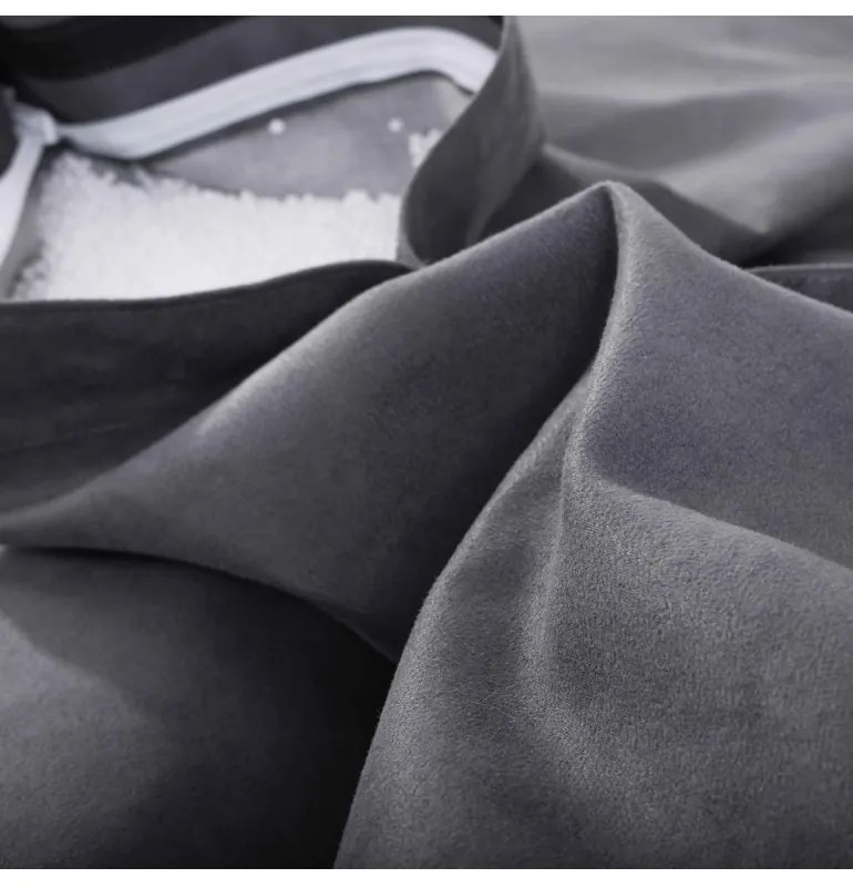 Sedací vak vankúš sivý semišový s vlastným logom EMI