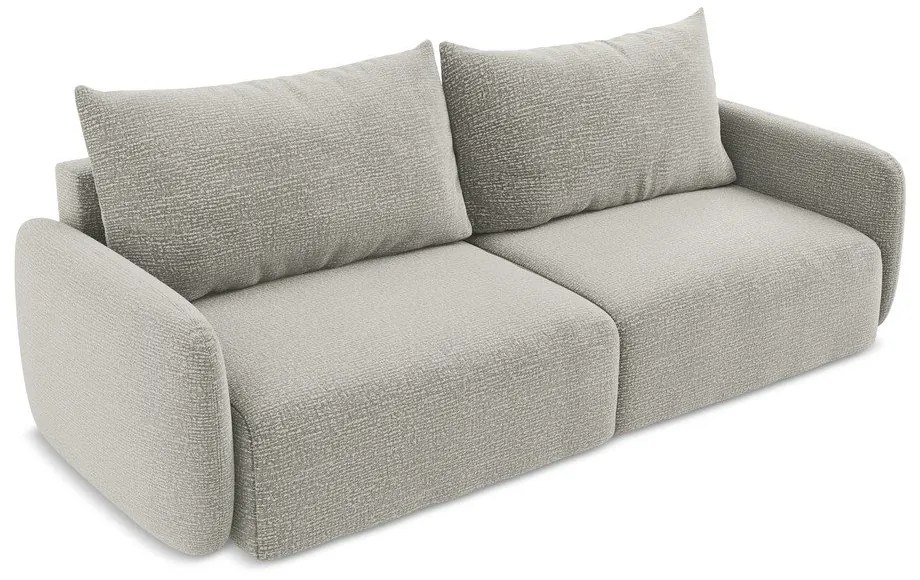 Svetlosivá rozkladacia/s úložným priestorom pohovka 238 cm Kalena – Makamii