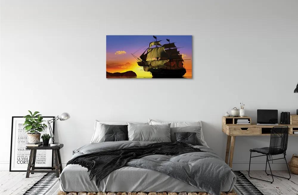 Obraz canvas Sky ship sea 125x50 cm