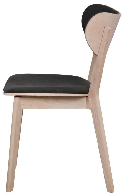 Svetlohnedá dubová stolička s čiernym sedadlom a opierkou Rowico Cato