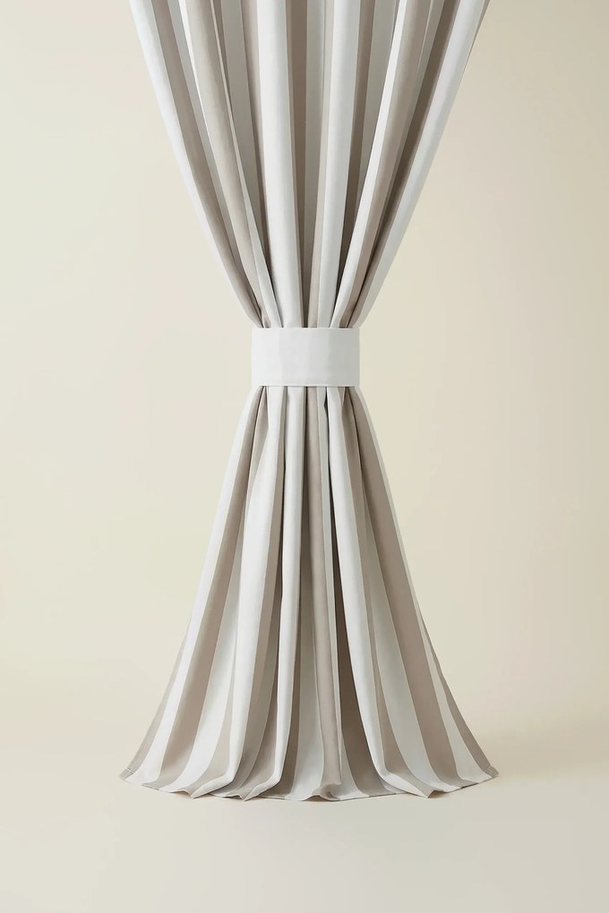 Záves s krúžkami TARAS STRIPES béžový 140x220 cm