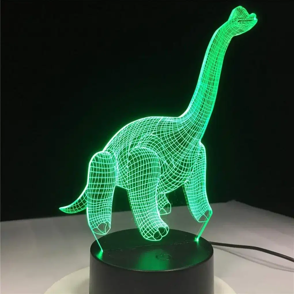 3Dmix 3DL-CLK045 – 3D LED nočná lampa - Diplodokus (Hodiny s budíkom)