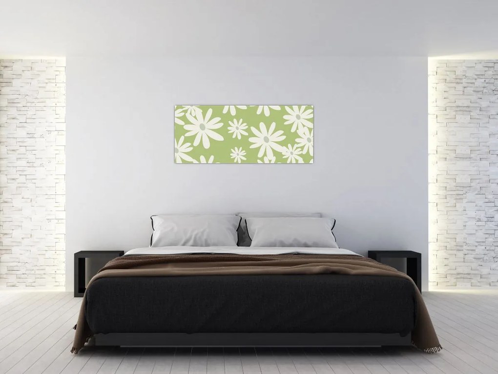 Obraz - Hippies, zelené kvety N⁰1 (120x50 cm)
