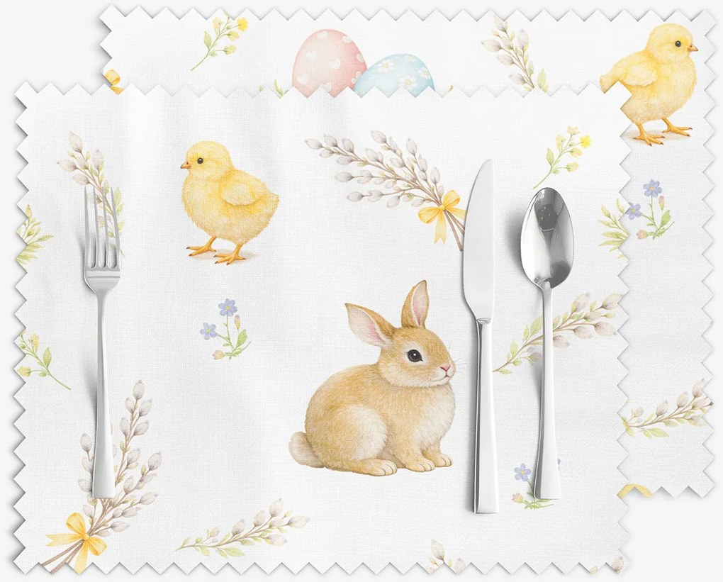 Goldea veľkonočné prestieranie na stôl teflónové - veselá veľká noc - sada 2ks 30 x 40 cm