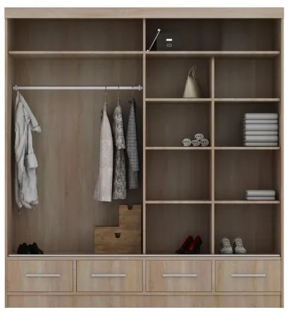 Šatníková skriňa Multi 200, Biela