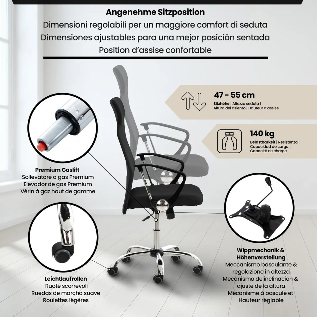 Design-Shop Kancelárska stolička DS-Office 10 - Čierna