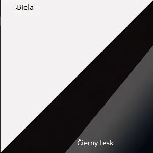 Regál KING 07 Farba: Biela / čierny lesk