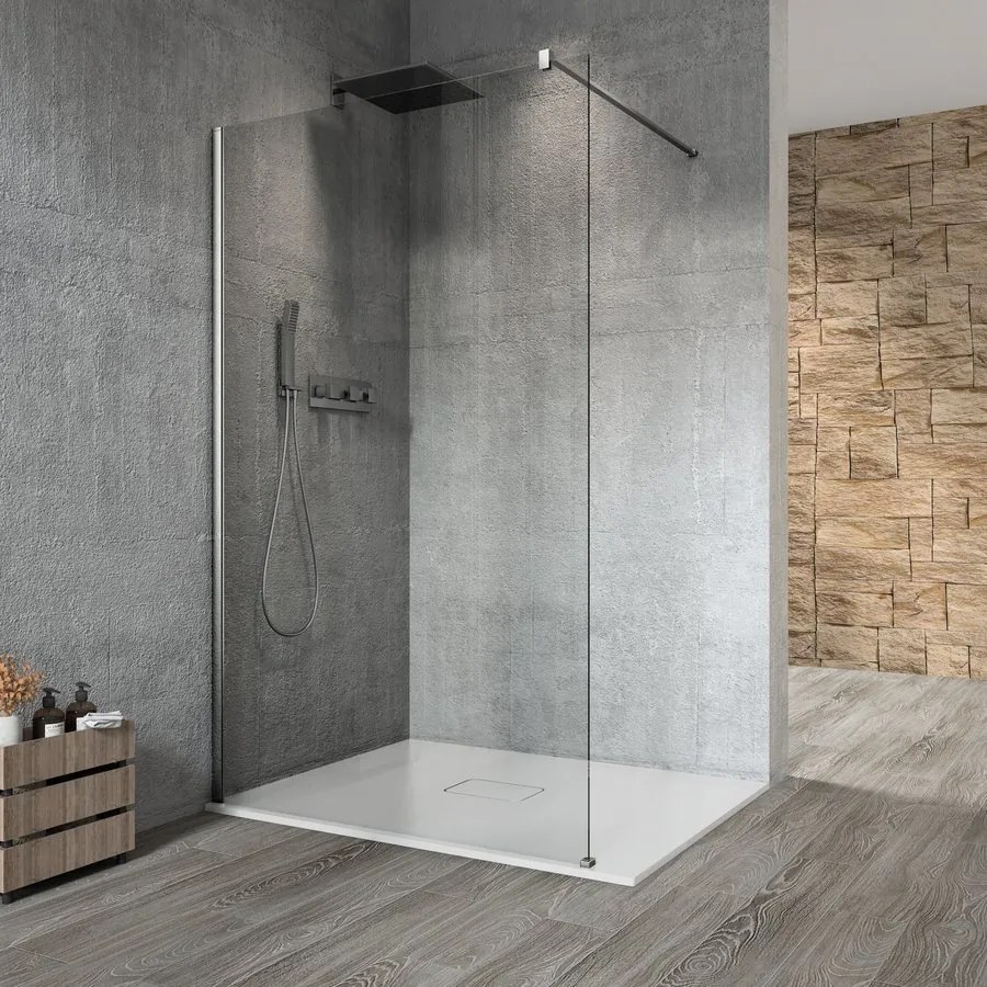 Gelco Gelco, VARIO BLACK jednodielna sprchová zástena na inštaláciu k stene, sklo nordic, 800 mm, GX1580-06