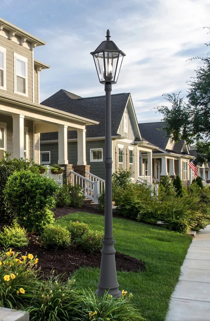 LUTEC 6951301189 LONDON solárne svietidlo/záhradný stĺpik 3xE12 6W IP44 čierna matná