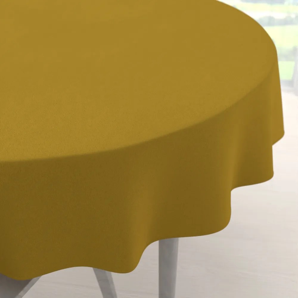 Biante Veľký dekoračný okrúhly obrus BKU-102 Okrový Ø 170 cm