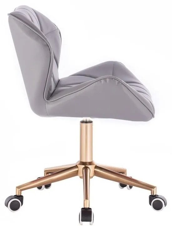 LuxuryForm DESIGN Stolička MILANO na zlatej podstave s kolieskami - sivá