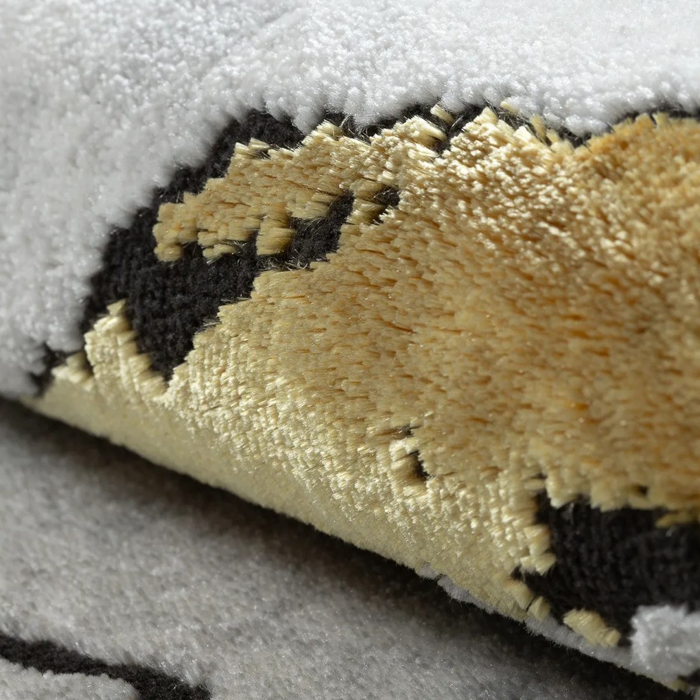 Dywany Łuszczów, Kusový koberec Allure 1963 white/gold kruh, 150x150 (priemer) kruh, biela, kancelária