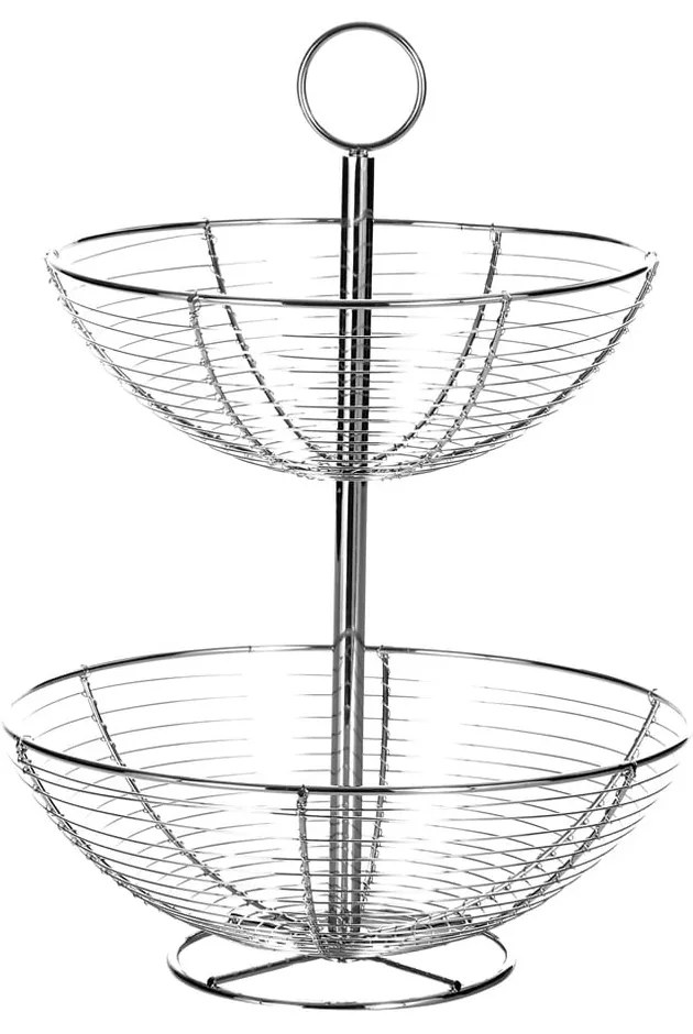 Dvojposchodový stojan z kovu Casa Selección Baker, výška 41 cm