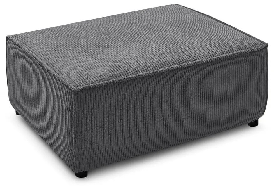 Tmavosivý menčestrový taburet Nihad – Bobochic Paris