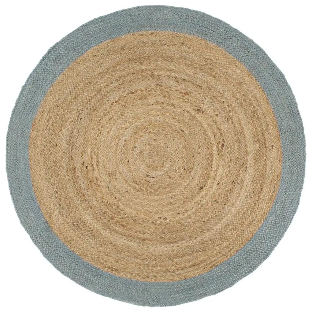Ručne vyrobený jutový koberec s olivovo-zelenými okrajmi 210 cm