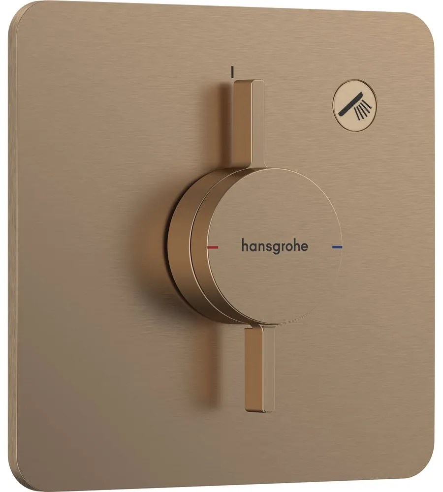 HANSGROHE DuoTurn Q batéria pod omietku pre 1 spotrebič, kartáčovaný bronz, 75614140