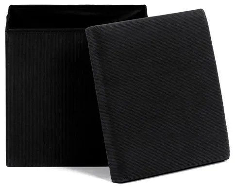 Autronic BONTEC Taburet s úložným priestorom, čierna, menčestrová látka, TAB-471 BK6 Farba: Šedá