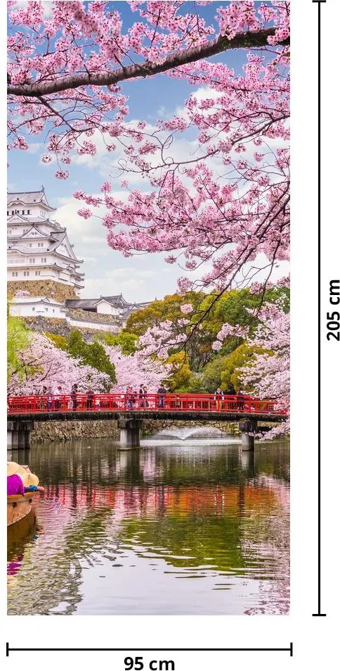 Fototapeta na dvere - Japonské čerešne (95x205cm)