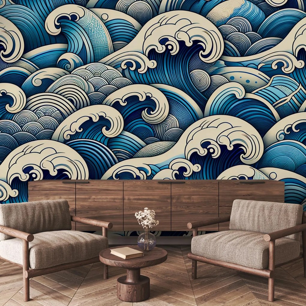 Fototapeta - Modré vlnky (147x102 cm)