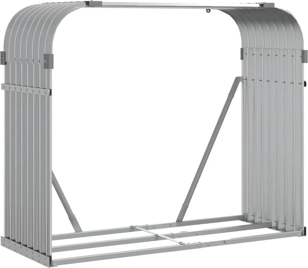 vidaXL Držiak na polená bledosivý 120x45x100 cm pozinkovaná oceľ