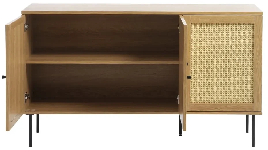 Nízka komoda v dekore duba v prírodnej farbe 140x80 cm Pensacola – Unique Furniture