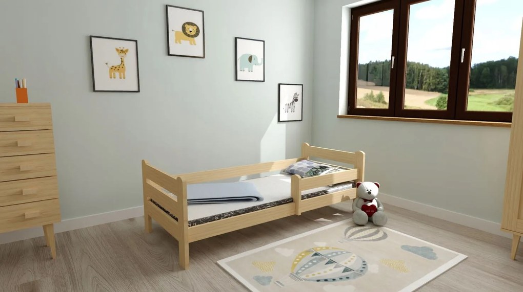 Detská posteľ z masívu borovice EDITA - 200x90 cm - prírodná