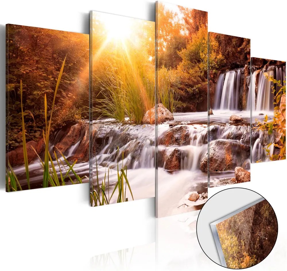 Obraz na skle Bimago - Autumn's Valley 100x50 cm