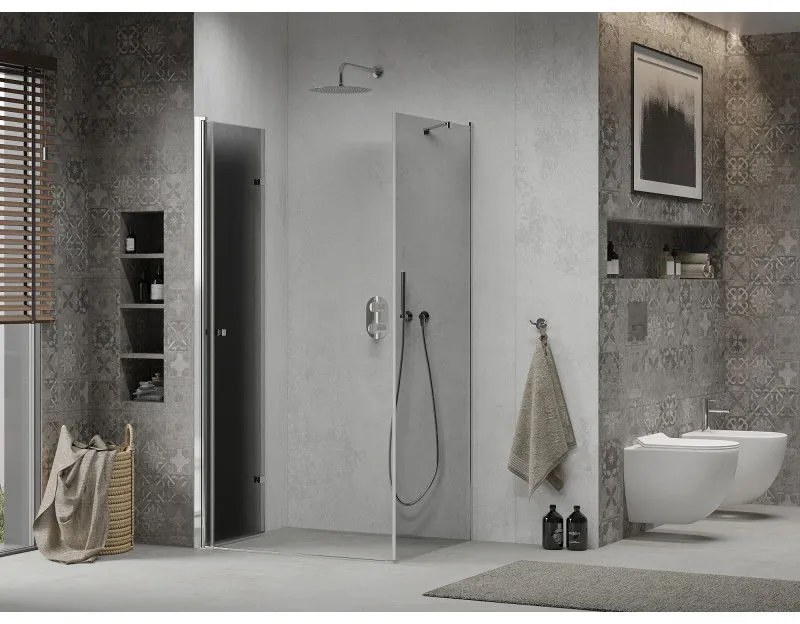 Mexen Lima, sprchovací kút 100 (dvere) x 90 (stena) cm, 6mm šedé sklo, chrómový profil, 856-100-090-01-40