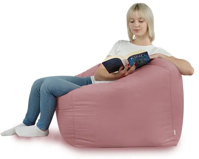 Sedací vak AMALFI plyš pudrovo rúžový