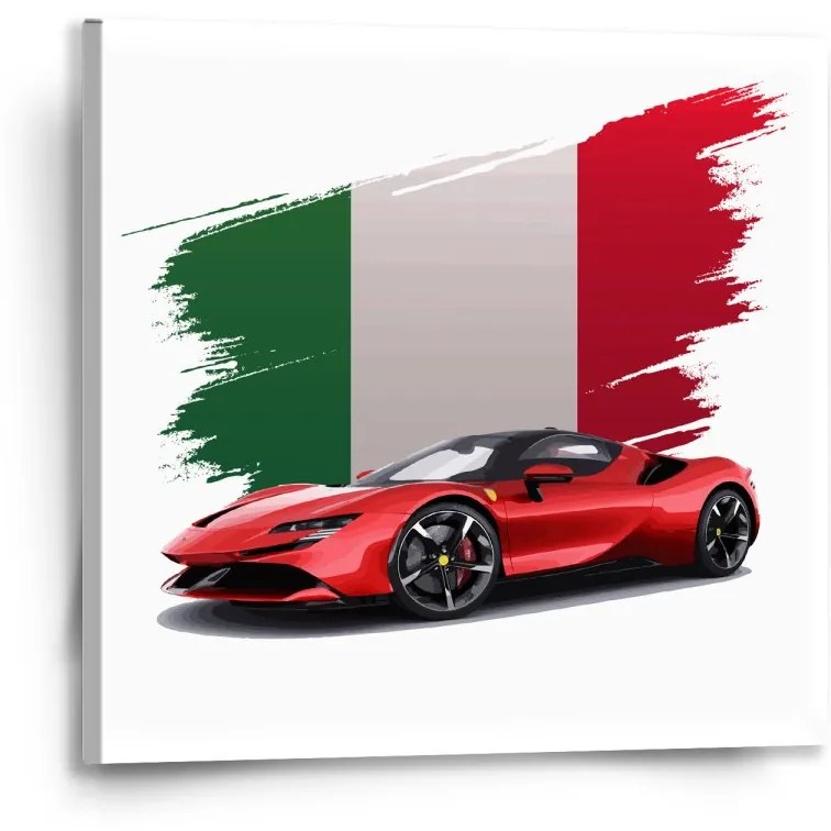 Sablio Obraz Ferrari Italská vlajka - 50x50 cm