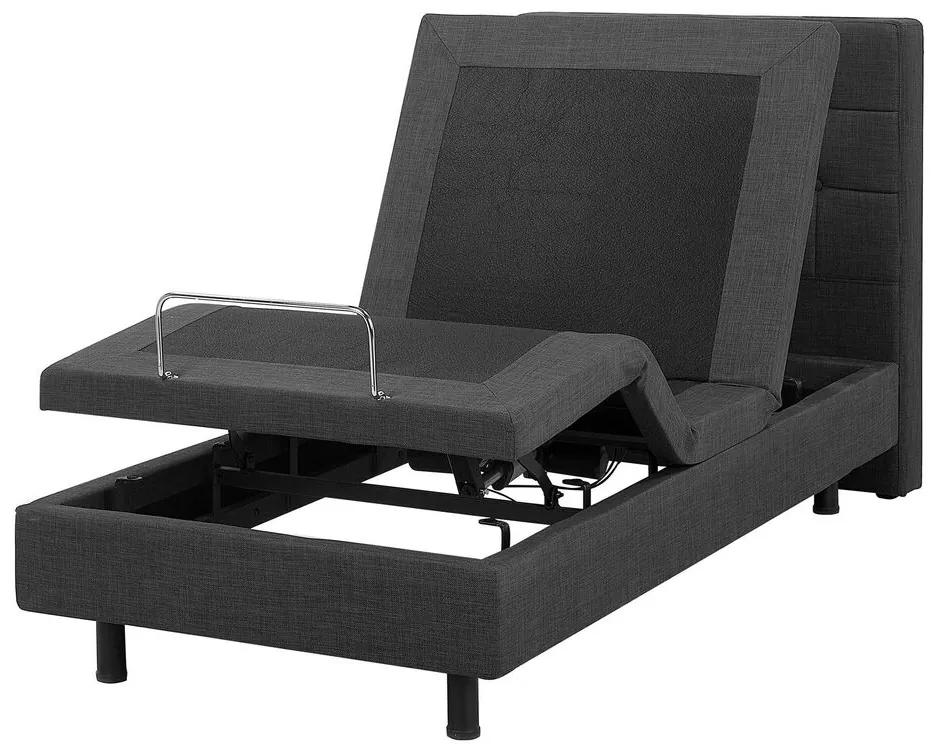 Jednolôžková posteľ 80 cm DUCHE (látka) (sivá) (s roštom). Vlastná spoľahlivá doprava až k Vám domov. 1018559