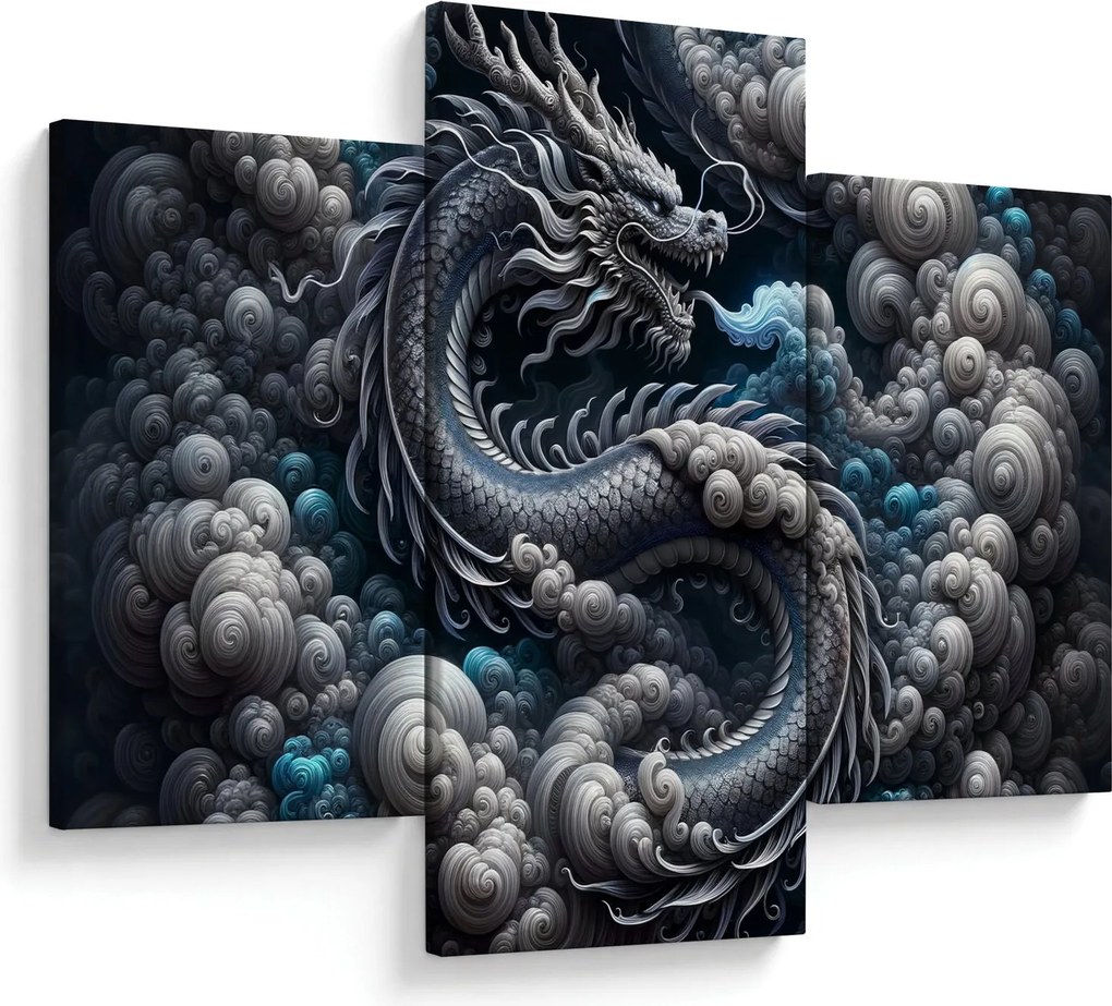 Obraz – Drak v dyme (90x60 cm)