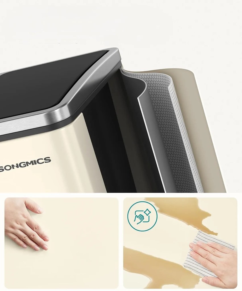 Odpadkový koš Flace 2x15 l béžový/černý